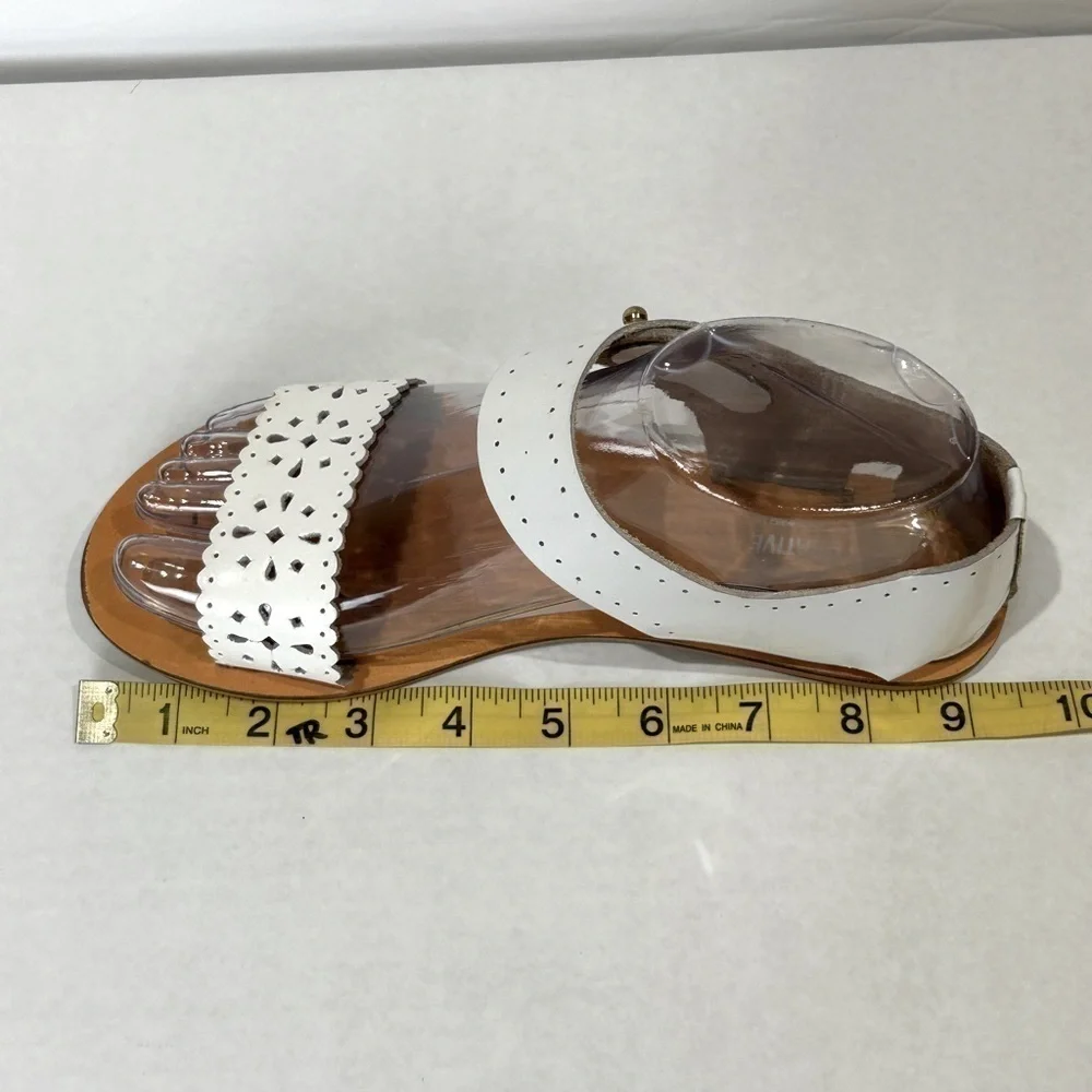 Cooperative Women’s Sandal Cutout White/Gold Size-6-6.5 GUC